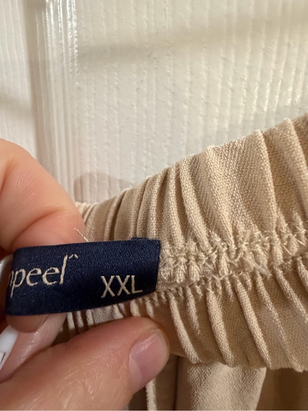 Beige Wide-Leg Drawstring Pants - Picture 8 of 9